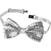 Dressforfun - noeud papillon à paillettes - argent - costume carnaval - Halloween - Dress up - Party wear - Carnaval wear - Party - Party wear