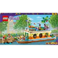 LEGO 41702 Friends Bateau maison, bateau jouet pour garçons et filles à partir de 7 ans avec jardin, 4 mini-poupées et figurine d'animal, cadeau inspiré de la nature