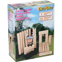 Eddy Toys Jeu de lancer Kubb - Jeu Viking - 21 pièces - 2-6 joueurs - Moyen - Bois