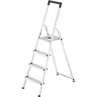 Hailo Echelle ménagère - 4 marches -146 cm aluminium L40 - 8140-415