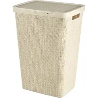 Curver Jute - Panier à linge - Blanc - 58L - 43x34x58,2cm - (lot de 2)