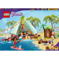 LEGO 41700 Friends Glamping am Strand, Set de camping aventure, jouet pour filles et garçons à partir de 6 ans avec 3 mini-poupées et accessoires