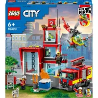 LEGO 60320 City Caserne de pompiers avec garage, camion de pompiers et hélicoptère