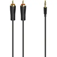 Hama Câble Audio Jack 3.5 Mm - 2 Rca Stéréo Doré 1.5 M Noir (205260)