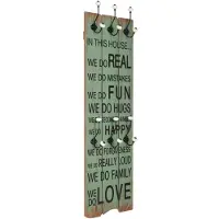 vidaXL Porte-manteau mural avec 6 crochets 120 x 40 cm HAPPY LOVE