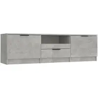 vidaXL Armoire TV gris béton 140x35x40 cm Bois composite
