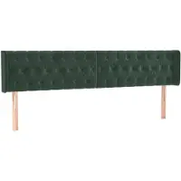 vidaXL Tête de lit avec oreilles vert foncé 203x16x78/88 cm velours