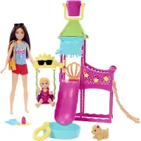 Barbie Mattel HKD80 - - Babysitter playset water park