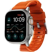 Nomad Bracelet robuste FKM Apple Watch | 44/45/46/49 mm - Argent / Orange