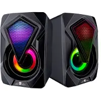 No Fear Ensemble de haut-parleurs 2 pièces - Lumineux - Connexion USB - Bluetooth/ Aux - Noir