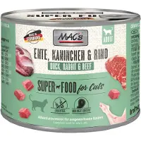 Mac'S 6x200g canard, lapin, bœuf - Pâtée pour chat