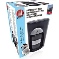 All Ride Machine à café pour voiture et camion 12Volt Machine à café pour dosettes - Gobelet à café inclus - Accessoires pour voiture en déplacement - Noir