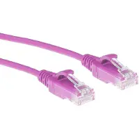 ACT Pink 1.5 meter LSZH U/UTP CAT6 datacenter slimline patch cable snagless with RJ45 connectors (DC9451)