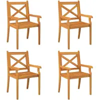 vidaXL Chaises de jardin 4 pcs. Bois massif acacia