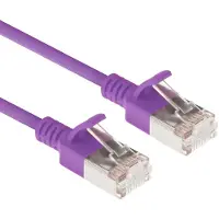 ACT Violet 0.5 mètre LSZH U/FTP CAT6A datacenter slimline patch cable snagless with RJ45 connectors (DC7300)