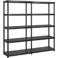 vidaXL Étagère de rangement à 5 niveaux Noir 183x45,7x185 cm Plastique