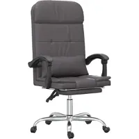 vidaXL Chaise de bureau avec fonction massage Gris Similicuir