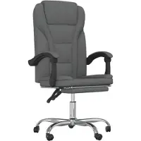 vidaXL Chaise de bureau avec fonction chaise longue Tissu gris foncé