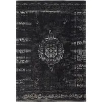 Nordal Grand tapis tissé - gris foncé / noir 200x290