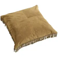 Nordal Coussin en cuir hippie avec rembourrage - marron 80x80cm