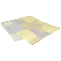 Broste Copenhagen Couvre-lit Patch - jaune banane / bleu
