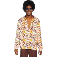 Leg avenue Chemise florale pour homme, style ann es 70. Multicolore.