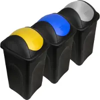 Stefanplast Lot de 3 Poubelles de recyclage - 60L
