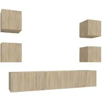 vidaXL Ensemble d'armoires TV 6 pièces en bois composite chêne Sonoma
