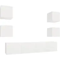 vidaXL Ensemble de 6 meubles TV blanc en bois composite