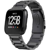 IMoshion Bracelet en acier pour Fitbit Versa / Versa 2 / Versa Lite - Noir