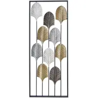 Sublime Market Connect décoration murale noir métal multicouleur moderne feuille d'une plante (35 x 2 x 90 cm)
