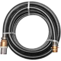 vidaXL Zuigslang met messing koppelingen 15 m 25 mm zwart142892