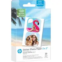 HP Papier photo autocollant prédécoupé Sprocket 2x3 Premium Zink 30 feuilles compatibles avec les imprimantes photo Sprocket