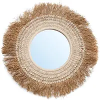 Bazar Bizar Le Miroir Raffia Cauris-blanc Naturel | BALE067NW-L-75