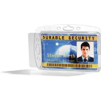 Durable Porte-cartes HARTBOX, pour 2 cartes au format vertical/transversal, découpe au pouce, pattes de fixation, L 101 x H 71 mm, polystyrène, transparent, 10 pièces