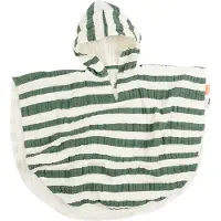 Done by Deer Poncho Gots Stripes Bathrobe Vert 12-24 Months Enfants