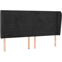 vidaXL Tête de lit avec oreilles noir 183x23x118/128 cm velours