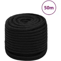 vidaXL Corde de travail Noir 18 mm 50 m Polyester