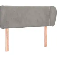 vidaXL Tête de lit avec oreilles gris clair 83x23x78/88 cm velours