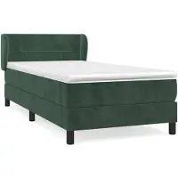 vidaXL Lit boxspring avec matelas vert foncé 90x200 cm velours