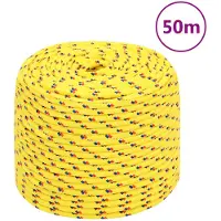 vidaXL Corde de bateau Jaune 10 mm 50 m Polypropylène