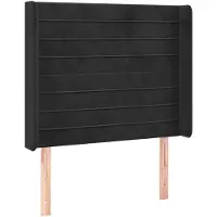 vidaXL Tête de lit avec oreilles noir 93x16x118/128 cm velours