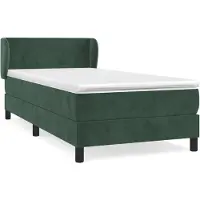 vidaXL Lit boxspring avec matelas vert foncé 80x200 cm velours