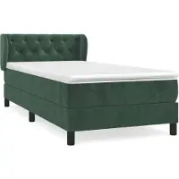 vidaXL Lit boxspring avec matelas vert foncé 80x200 cm velours