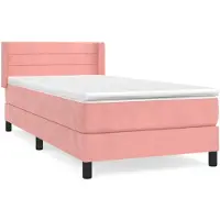 vidaXL Lit boxspring avec matelas rose 80x200 cm velours