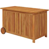 vidaXL Coffre de jardin avec roulettes 90x50x58 cm bois massif acacia