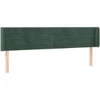 vidaXL Tête de lit avec oreilles vert foncé 183x16x78/88 cm velours
