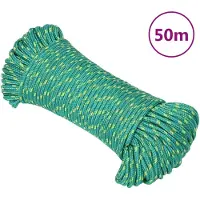 vidaXL Corde de bateau Vert 5 mm 50 m Polypropylène