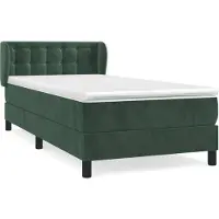 vidaXL Lit boxspring avec matelas vert foncé 80x200 cm velours