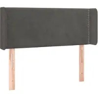 vidaXL Tête de lit avec oreilles gris foncé 93x16x78/88 cm velours